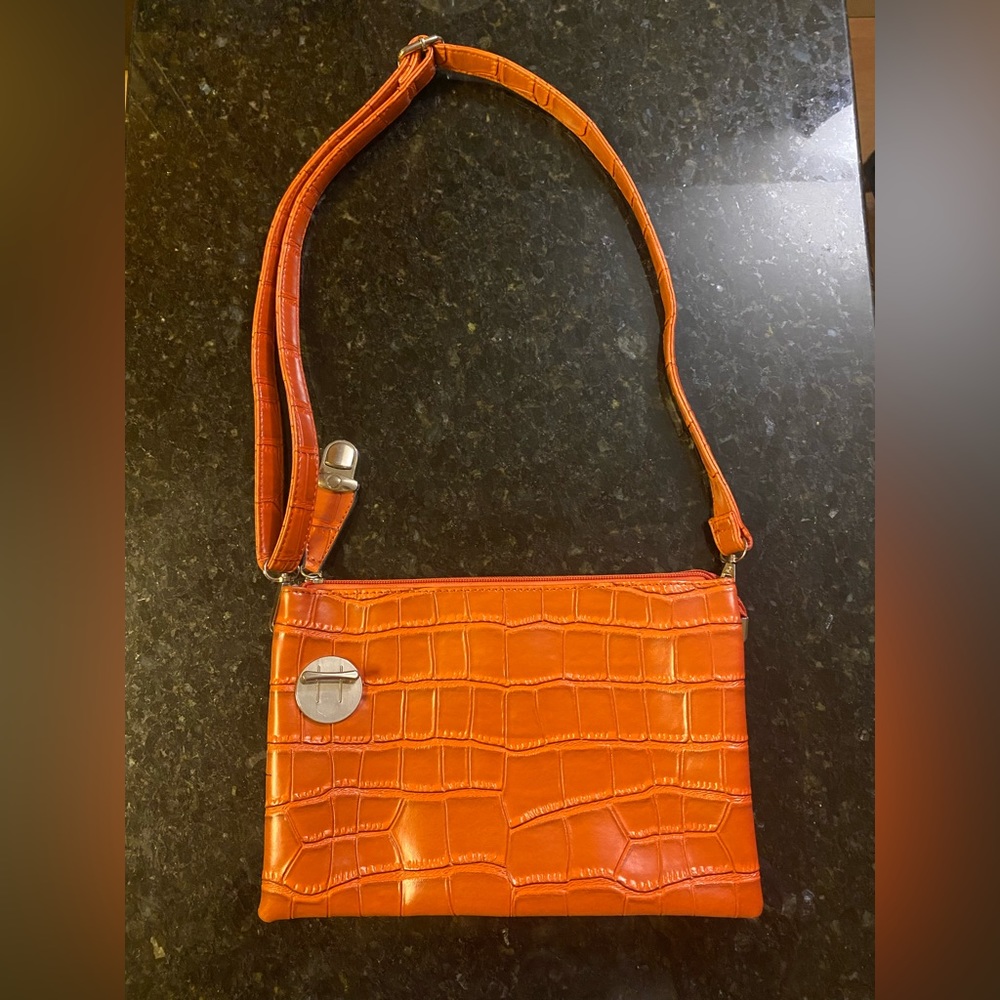Rusty Orange Crocodile Skin Purse/Clutch - Picture 7 of 7